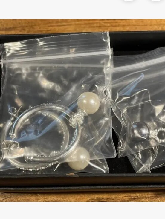 Avon Jewelry - Avon Silver-Tone Change It Up Hoops with White Faux Pearls